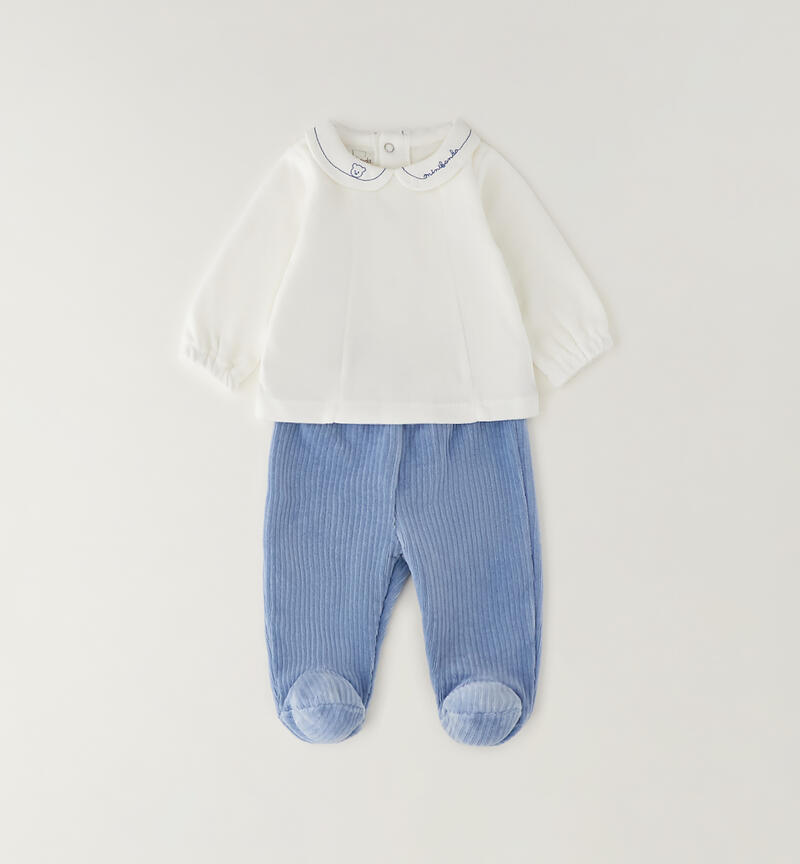 Completo due pezzi neonato PANNA-0112