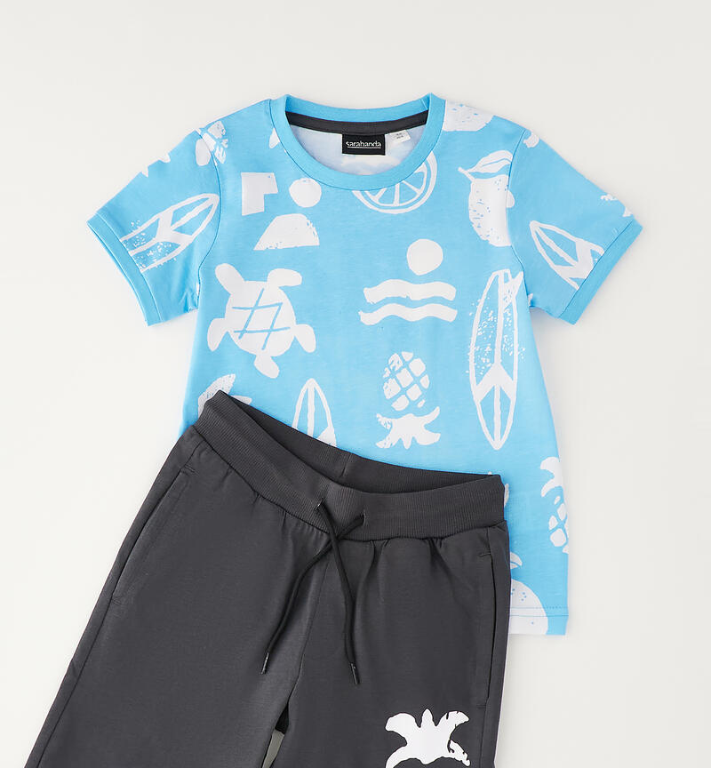 Completo estivo bambino BIANCO-TURCHESE-6CCN