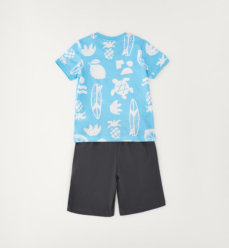 Completo estivo bambino BIANCO-TURCHESE-6CCN