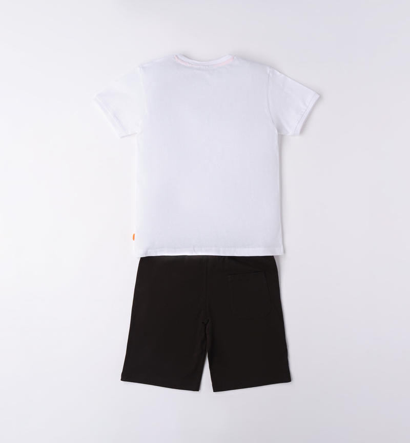Sarabanda sporty summer set for boys from 8 to 16 years BIANCO-0113