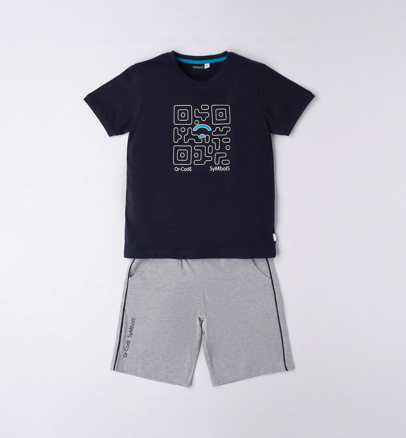 Sarabanda sporty summer set for boys from 8 to 16 years NAVY-3854