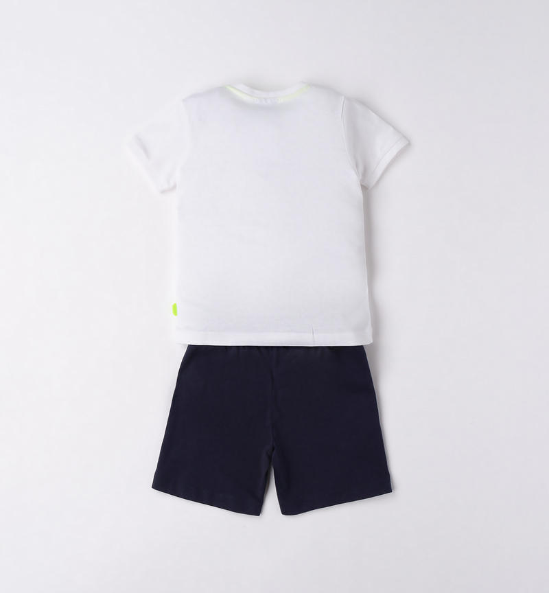 Sarabanda sporty summer set for boys from 9 months to 8 years BIANCO-0113