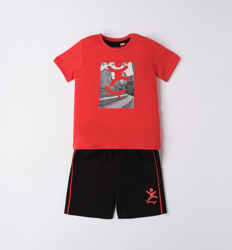 Sarabanda sporty summer set for boys from 9 months to 8 years ROSSO-2235