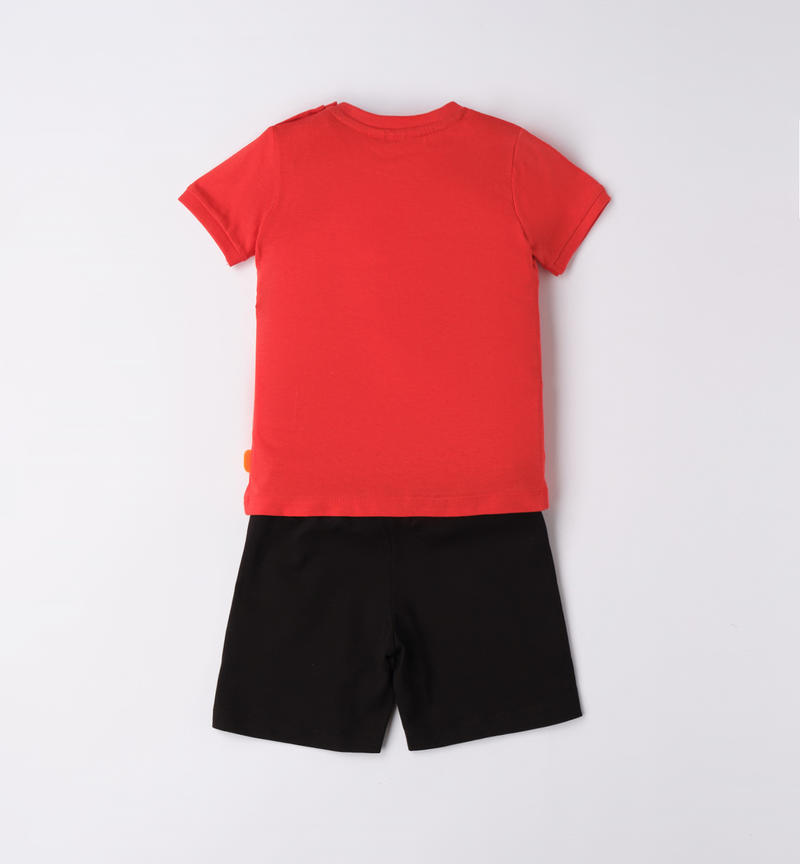 Sarabanda sporty summer set for boys from 9 months to 8 years ROSSO-2235