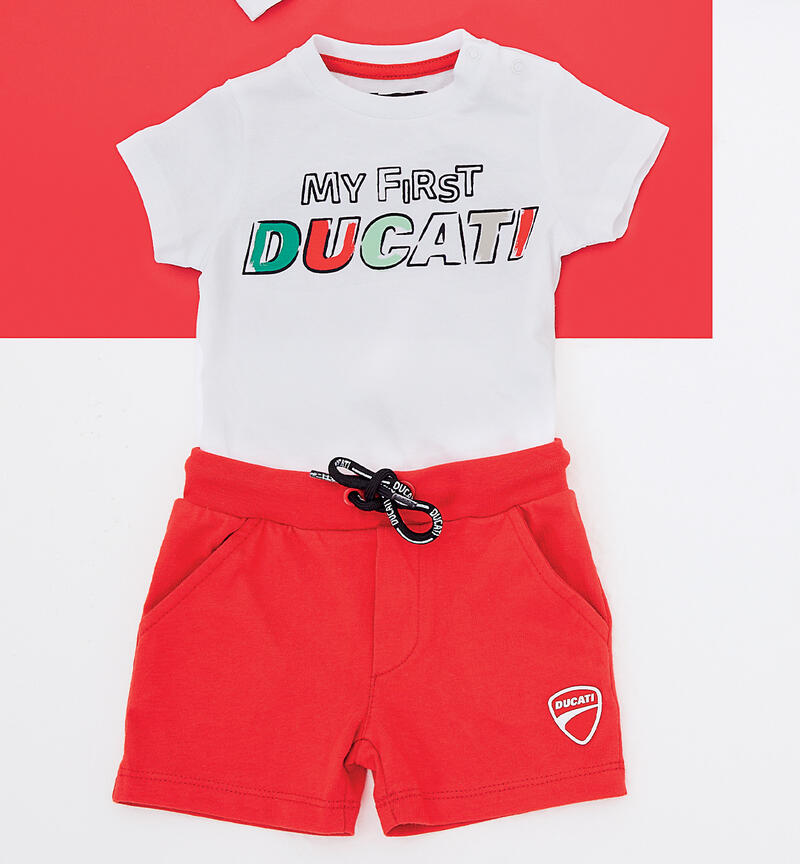 Girls' Ducati printed summer outfit BIANCO-0113