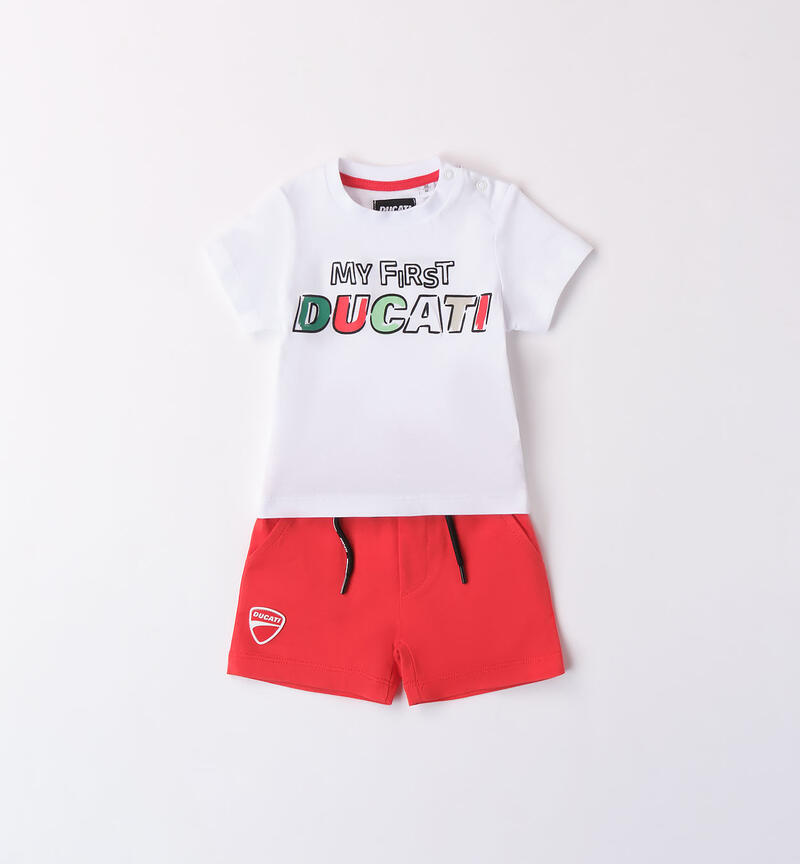 Girls' Ducati printed summer outfit BIANCO-0113