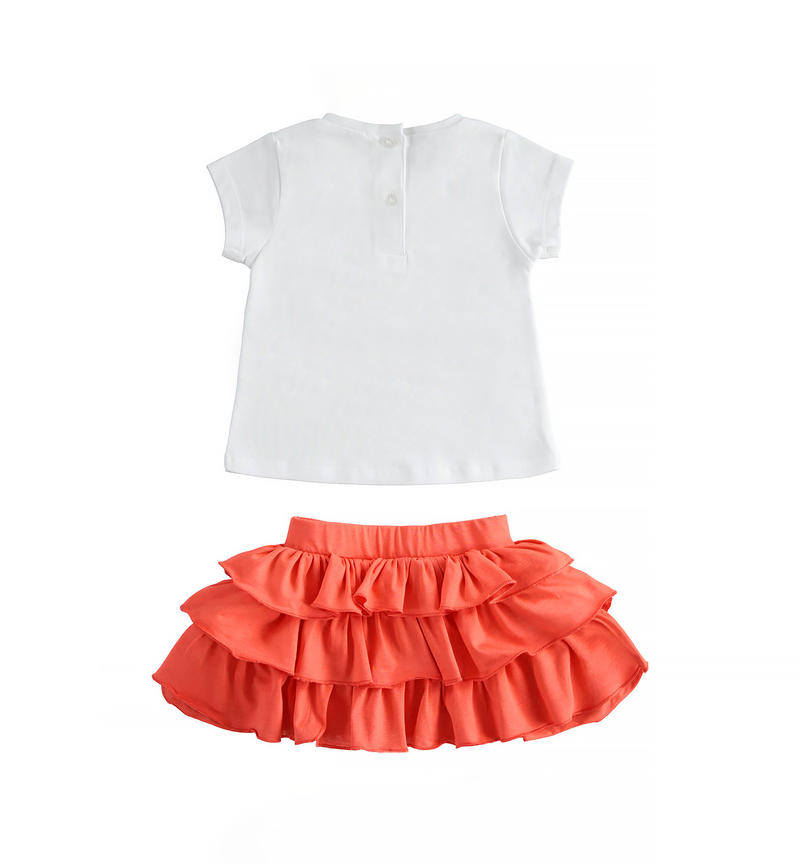 Sarabanda butterfly outfit for girls from 9 months to 8 years ROSSO-2152