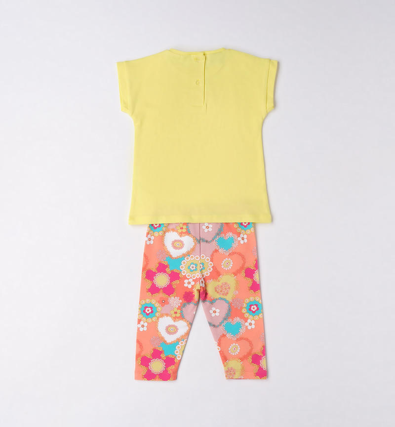 Sarabanda yellow outfit for girls from 9 months to 8 years GIALLO-1417