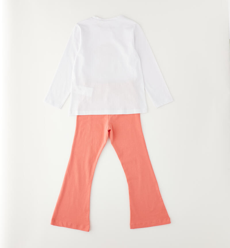 Completo leggins bambina BIANCO-0113