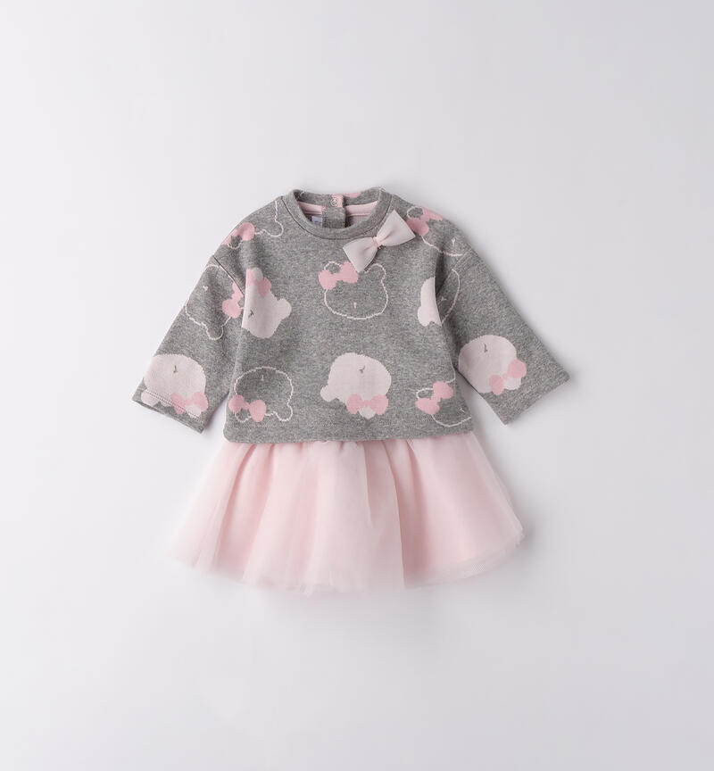 Completo neonata 2 pezzi GRIGIO MELANGE-8992