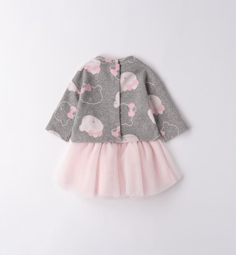 Completo neonata 2 pezzi GRIGIO MELANGE-8992
