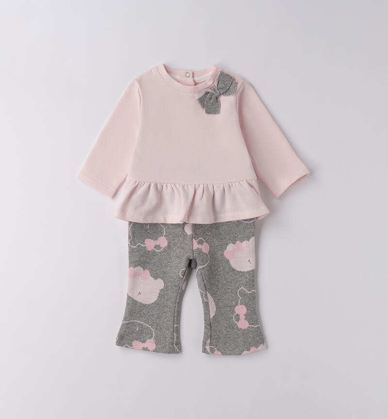 Minibanda baby girl outfit GRIGIO MELANGE-8992