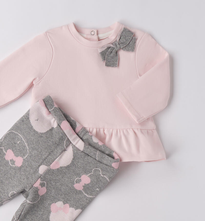 Minibanda baby girl outfit GRIGIO MELANGE-8992
