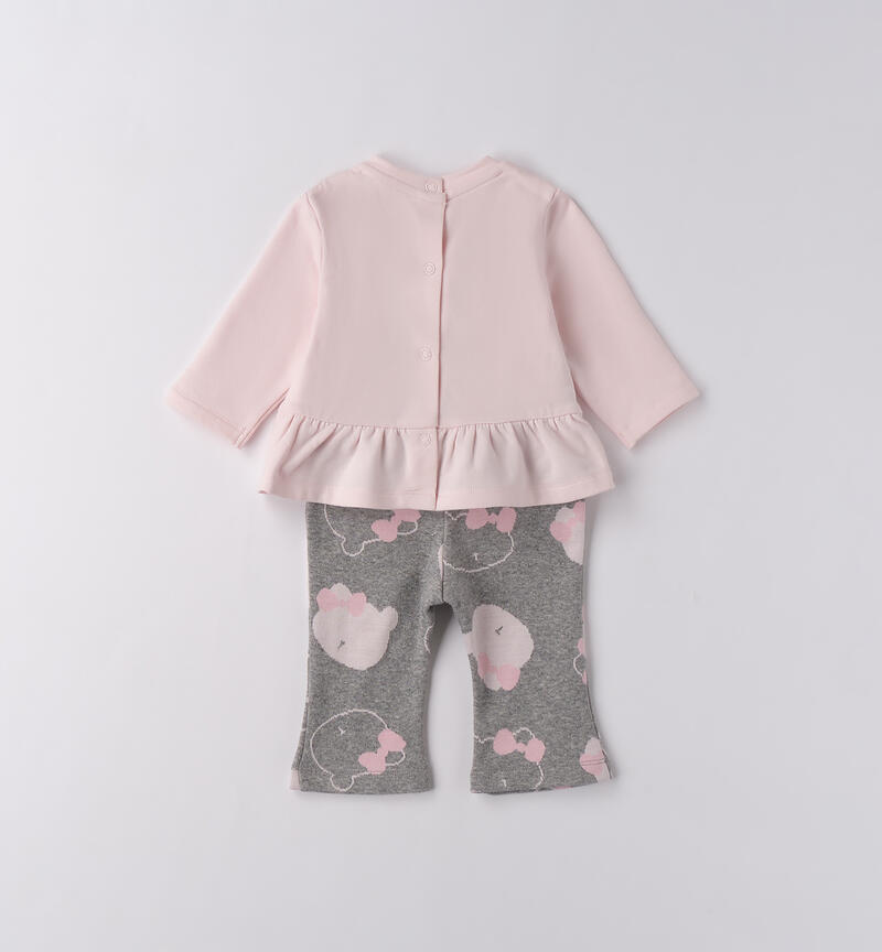 Minibanda baby girl outfit GRIGIO MELANGE-8992