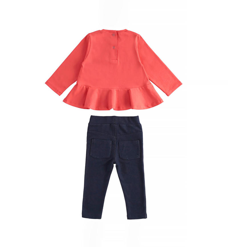 Sarabanda glasses outfit for girls from 9 months to 8 years NAVY-3854