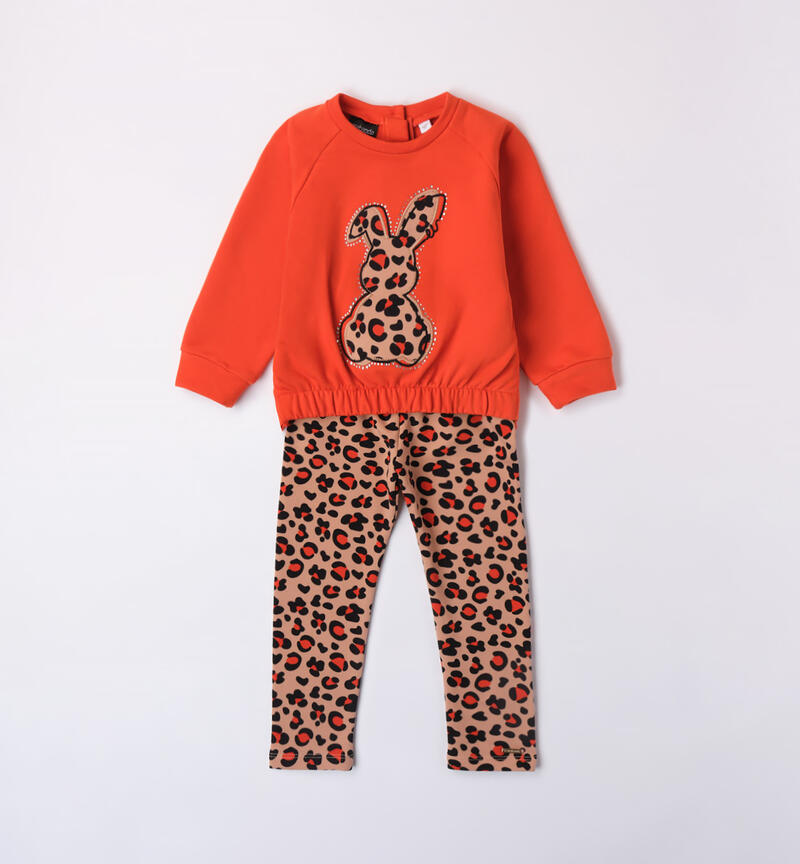 Sarabanda animal print set for girls from 9 months to 8 years COCCIO-1948