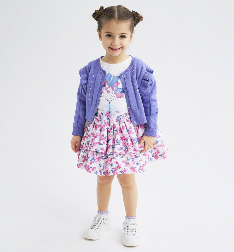 Girls' outfit with skirt BIANCO-0113