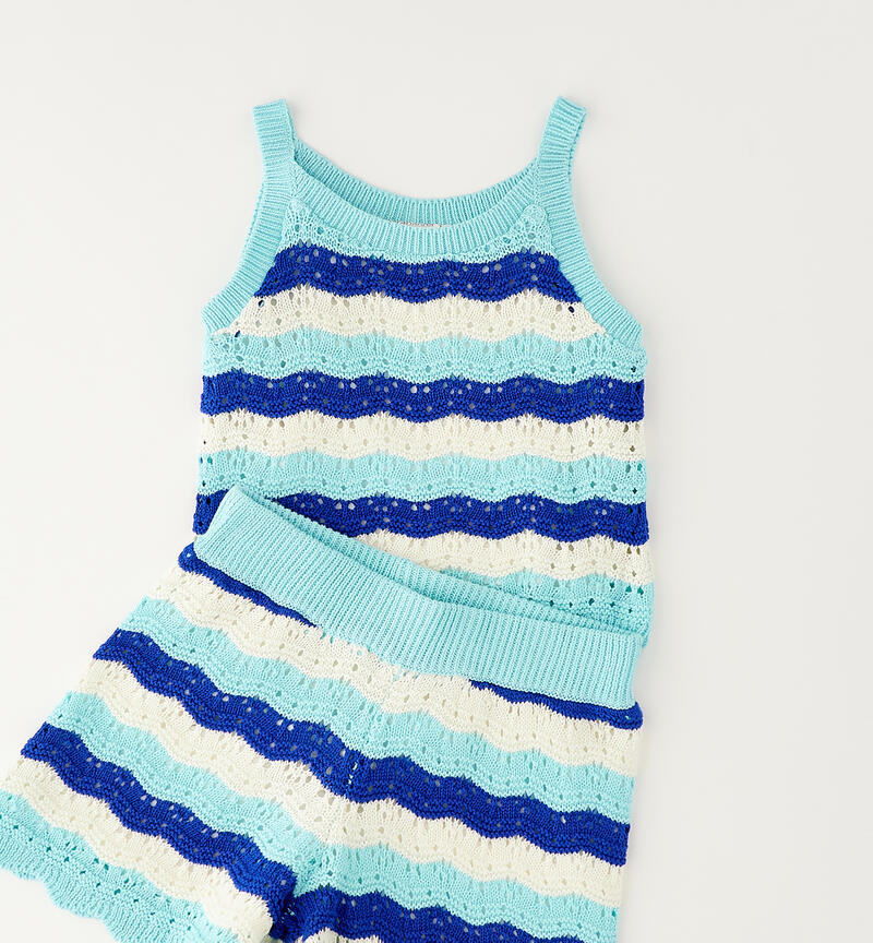 100% cotton girl's set ACQUA-4158
