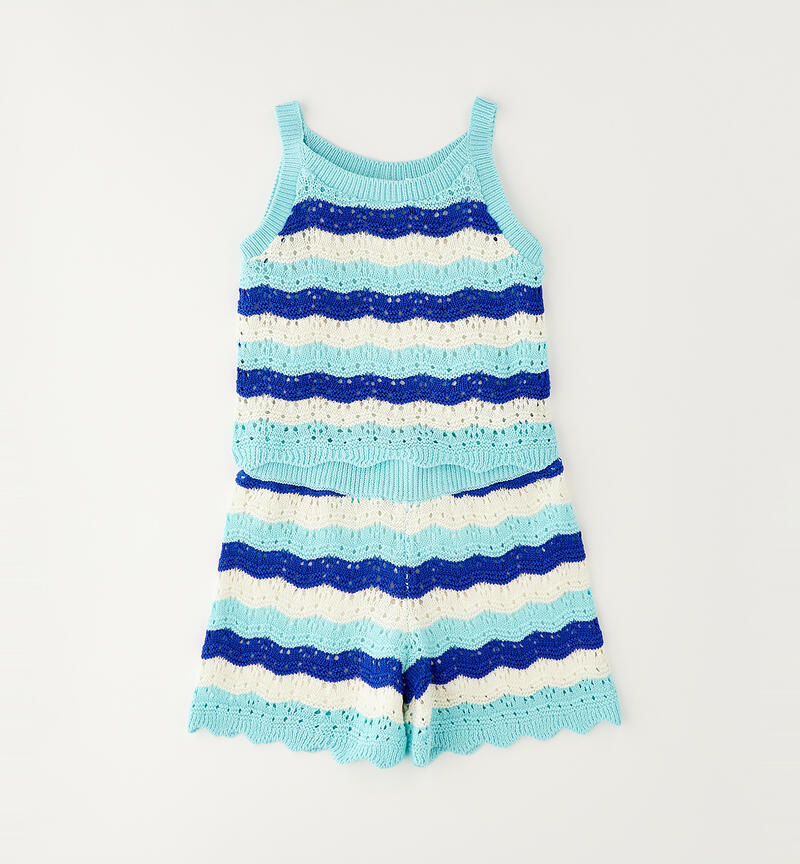 100% cotton girl's set ACQUA-4158