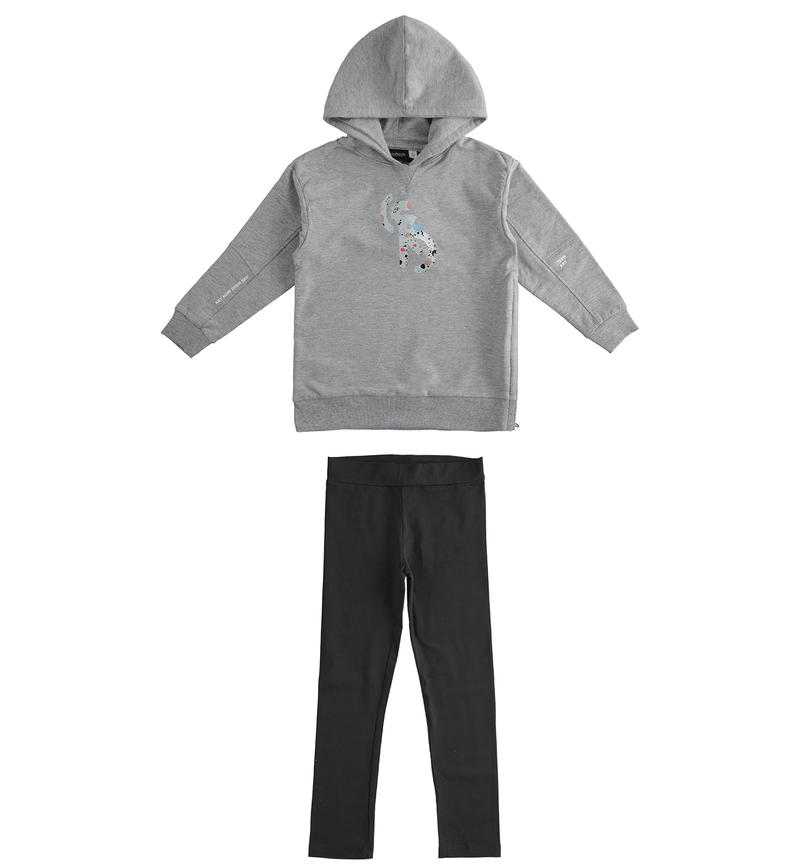 Sarabanda girl's sweatshirt and leggings outfit from 8 to 16 years GRIGIO MELANGE-8992