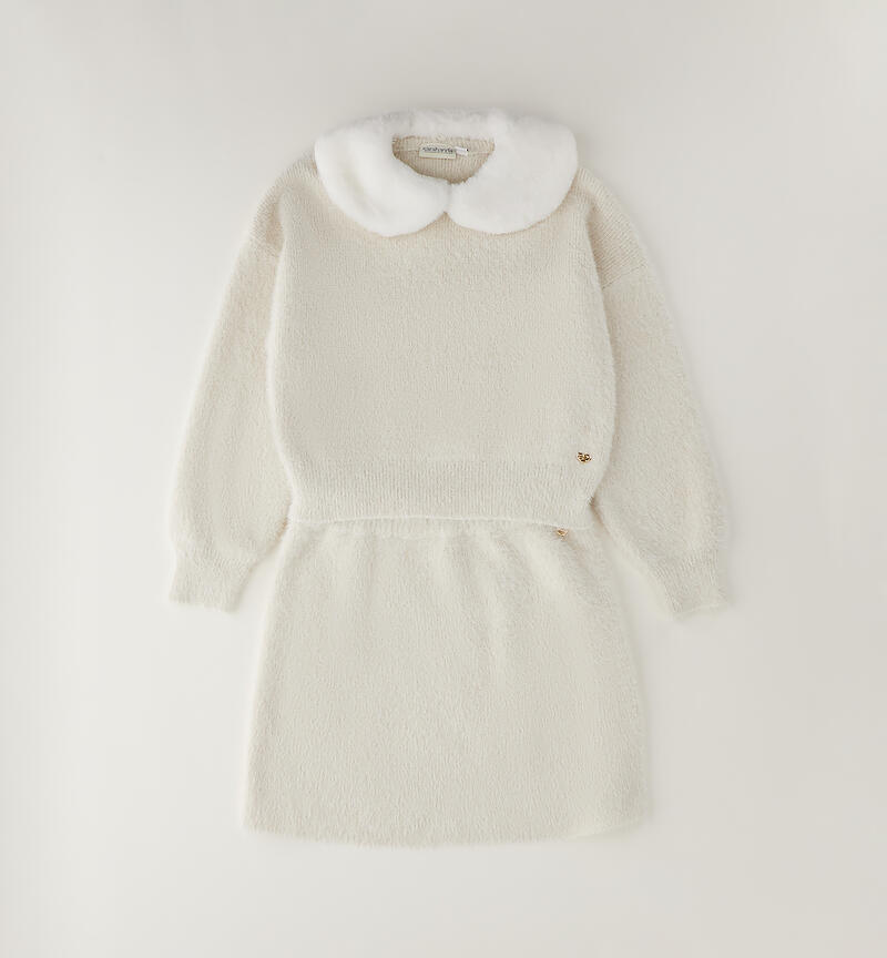 Completo ragazza in tricot PANNA-0112