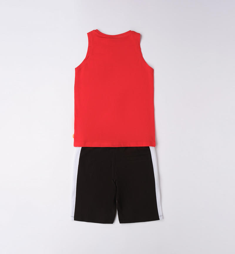 Sarabanda set with vest top for boys from 8 to 16 years ROSSO-2235