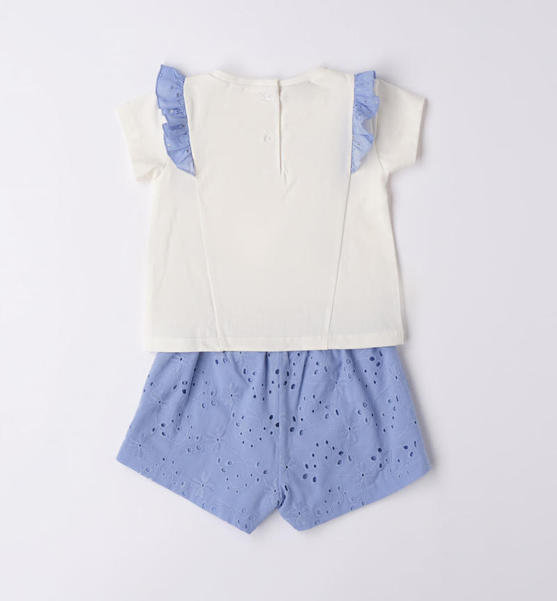 Sarabanda broderie anglaise outfit for girls from 9 months to 8 years AVION-3621