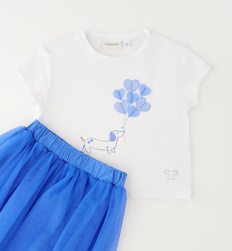 Sarabanda outfit for girls BIANCO-0113