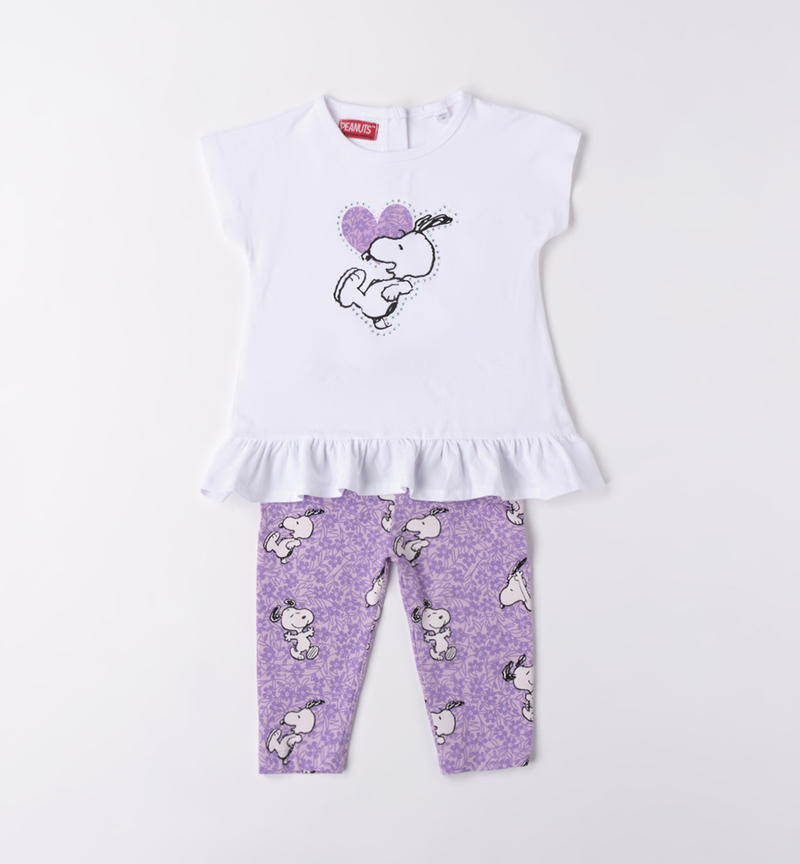 Sarabanda Snoopy outfit for girls from 9 months to 8 years BIANCO-0113