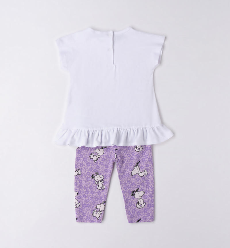 Sarabanda Snoopy outfit for girls from 9 months to 8 years BIANCO-0113
