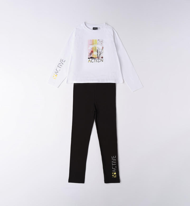Completo sportivo ragazza da 8 a 16 anni Sarabanda BIANCO-0113