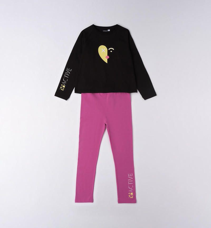 Completo sportivo ragazza da 8 a 16 anni Sarabanda NERO-0658