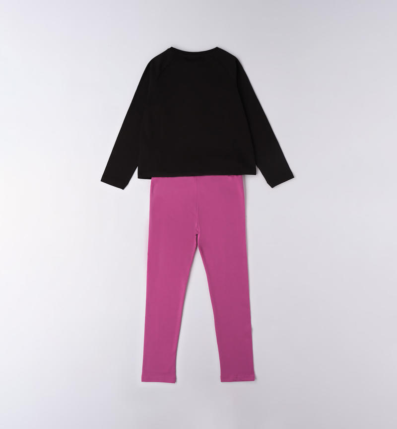 Completo sportivo ragazza da 8 a 16 anni Sarabanda NERO-0658