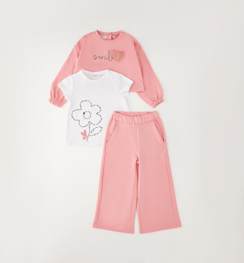 Three-piece set for girls PINK-2372