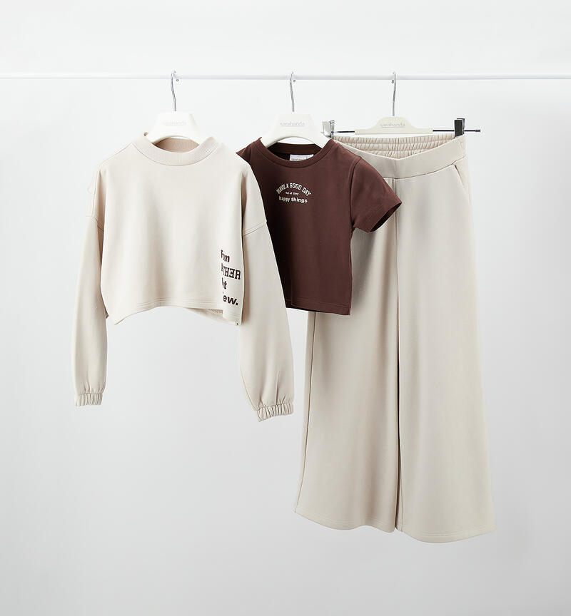Completo tre pezzi ragazza BEIGE-0434
