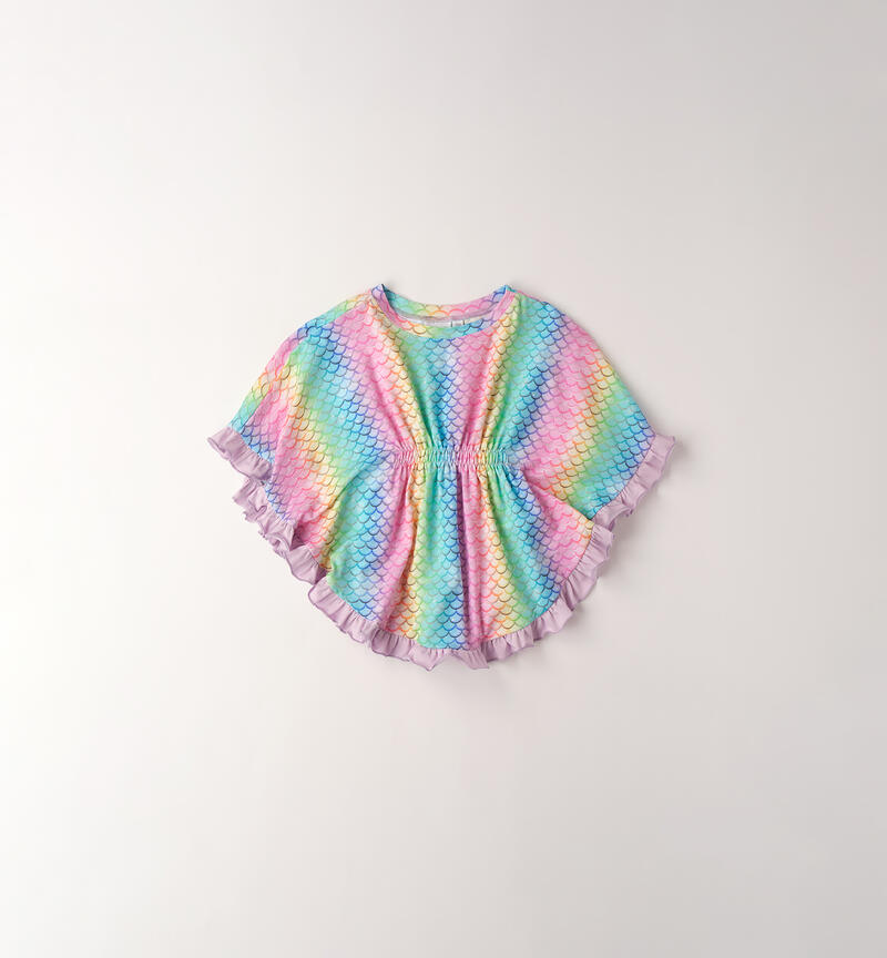 Beach cover-up for girls MULTICOLOR-LILLA-6CBT