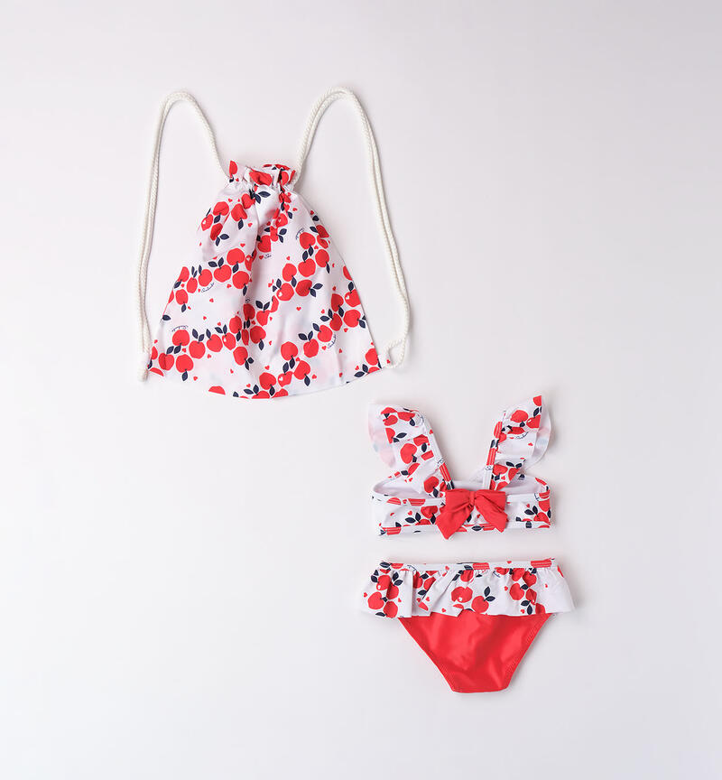 Girls' swimsuit  BIANCO-ROSSO-6AML