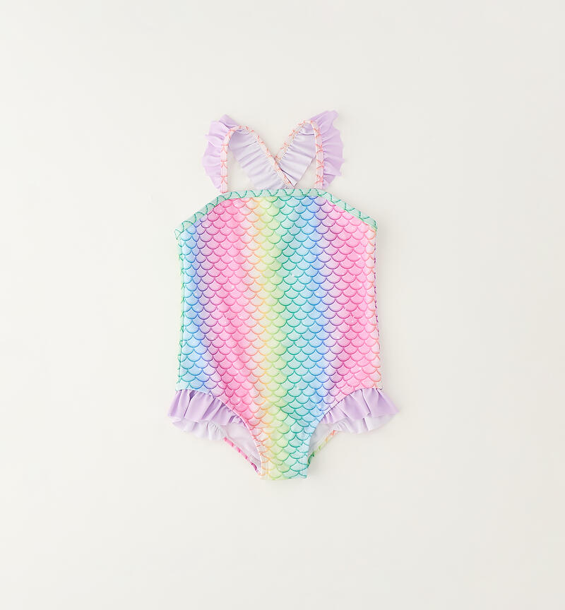 One-piece swimsuit for girls MULTICOLOR-LILLA-6CBT