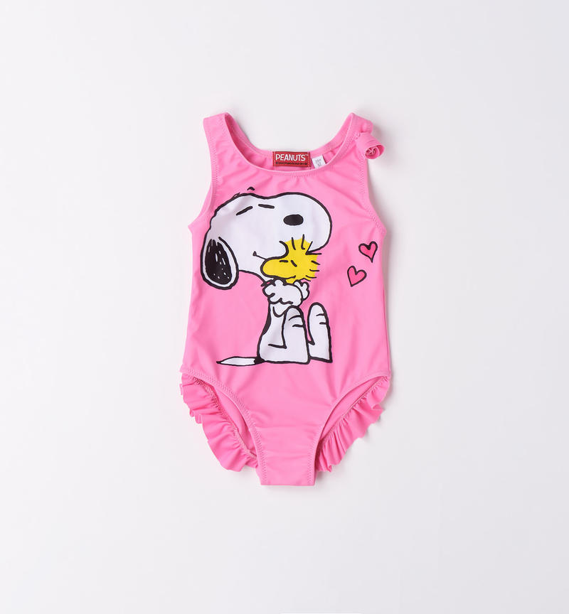 Sarabanda one-piece Snoopy swimsuit for girls from 9 months to 8 years ROSA-2414