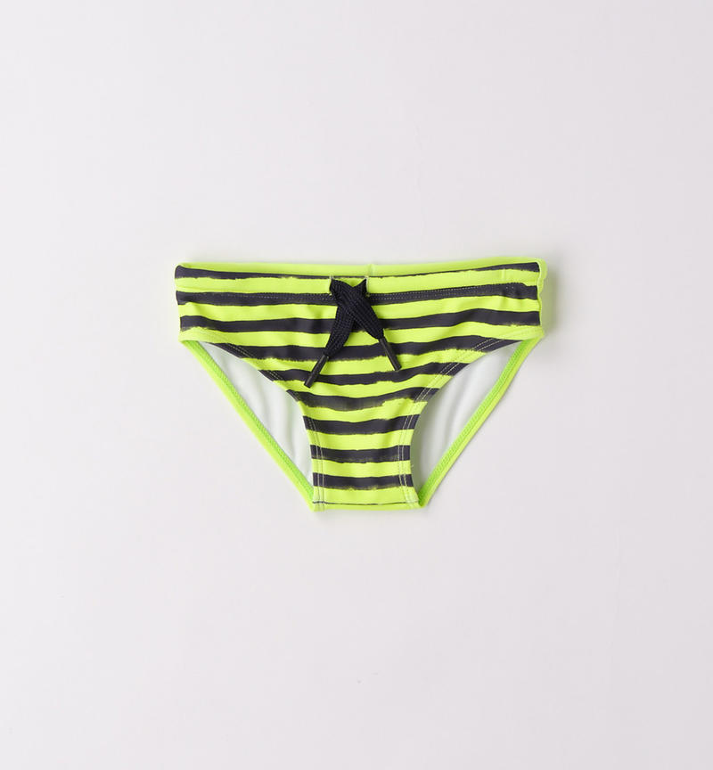 Sarabanda swim briefs for boys from 9 months to 8 years BIANCO-GIALLO FLUO-6VR8