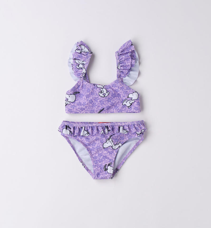 Sarabanda Snoopy swimsuit for girls from 9 months to 8 years ORCHIDEA-VIOLA-6VN6