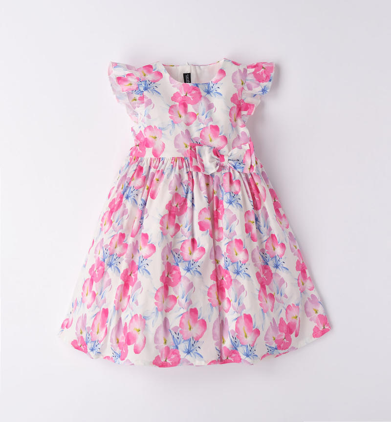 Sarabanda elegant floral dress for girls from 9 months to 8 years PANNA-ROSA-6VT2