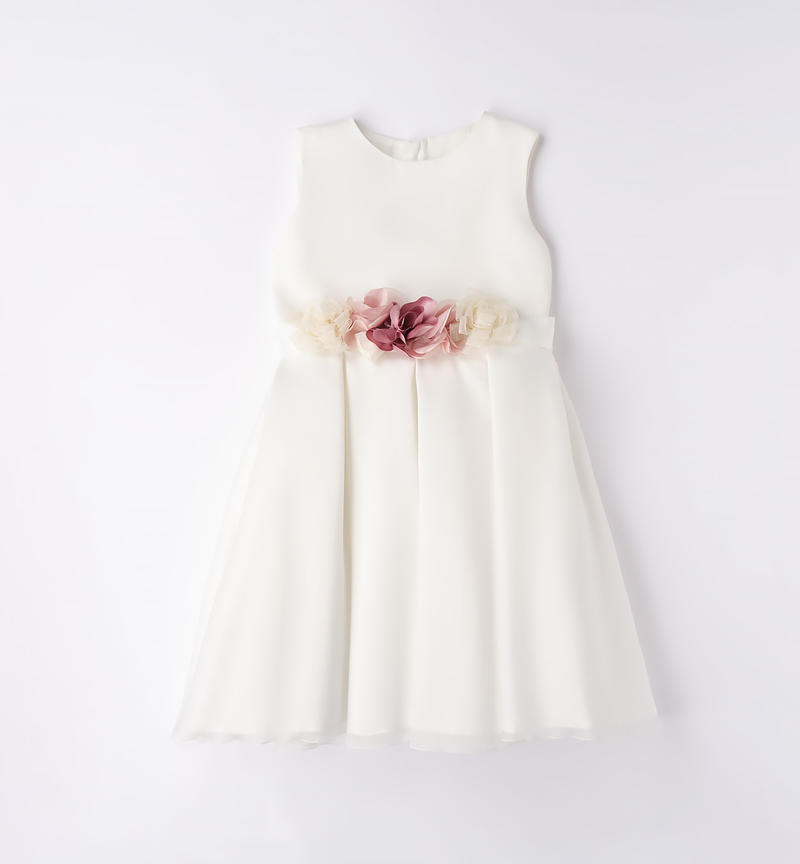 Elegante abito cerimonia bambina da 8 a 16 anni Sarabanda PANNA ROSA-8146