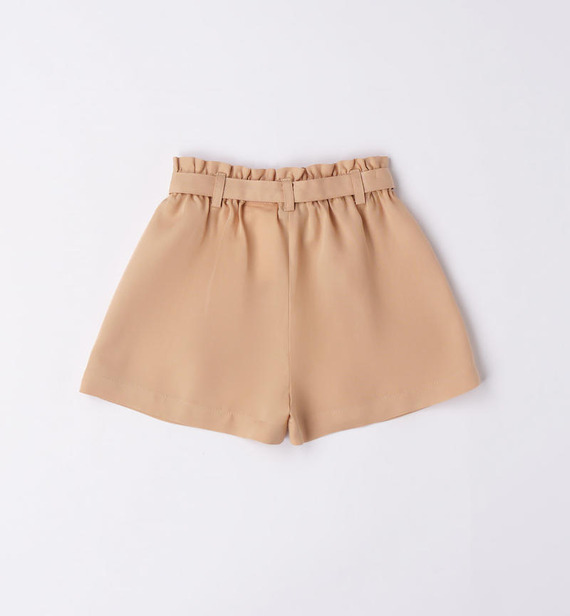Sarabanda elegant shorts for girls from 9 months to 8 years BEIGE-0732
