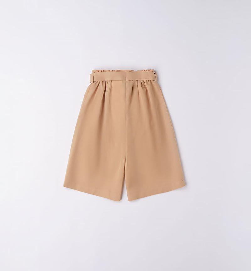 Sarabanda elegant cropped trousers for girls from 9 months to 8 years BEIGE-0732