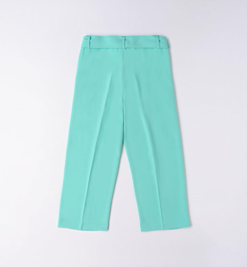 Sarabanda elegant long trousers for girls from 8 to 16 years VERDE ACQUA-4636