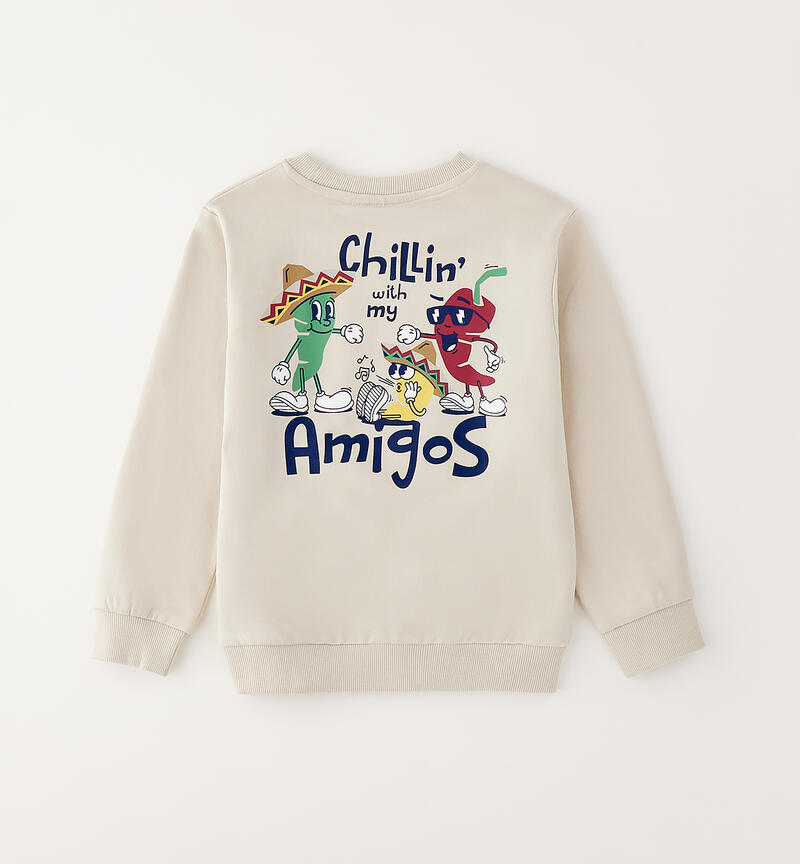 100% cotton sweatshirt for children ECRU'-0432