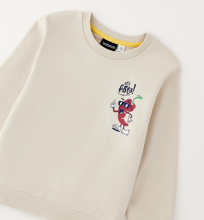 100% cotton sweatshirt for children ECRU'-0432