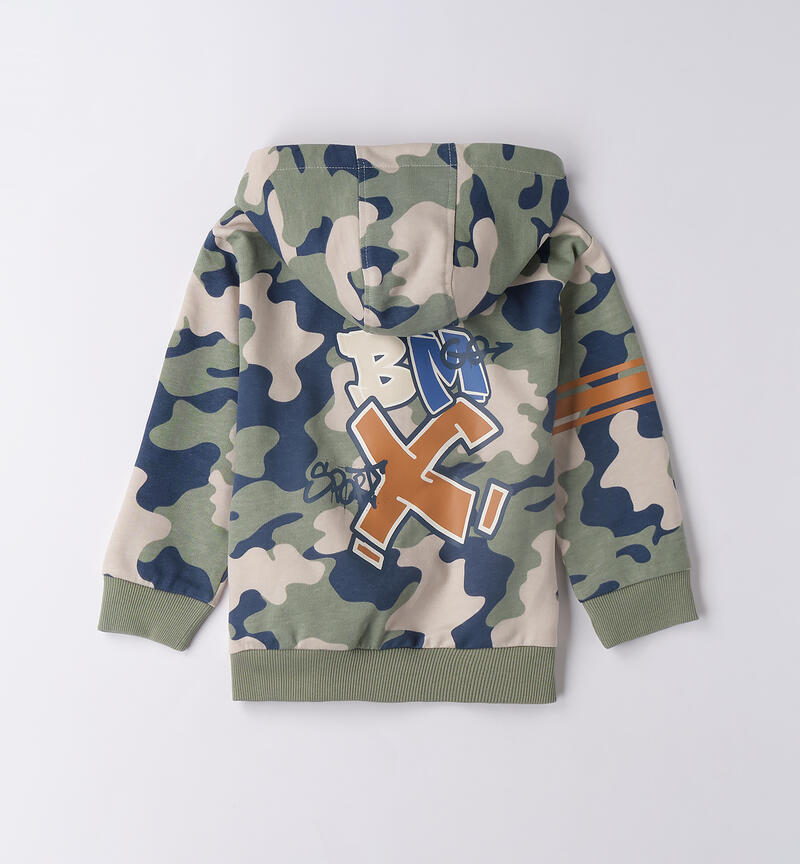 Felpa 100% cotone bambino PANNA-VERDE-6BSX