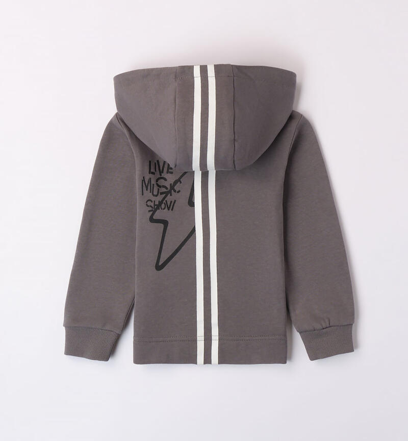 Sarabanda 100% cotton hoodie for boys from 9 months to 8 years GRIGIO SCURO-0564
